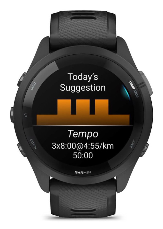 Garmin Forerunner 265 3,3 cm (1.3") AMOLED 46 mm Digitale 416 x 416 Pixel Touch screen Nero Wi-Fi GPS (satellitare)