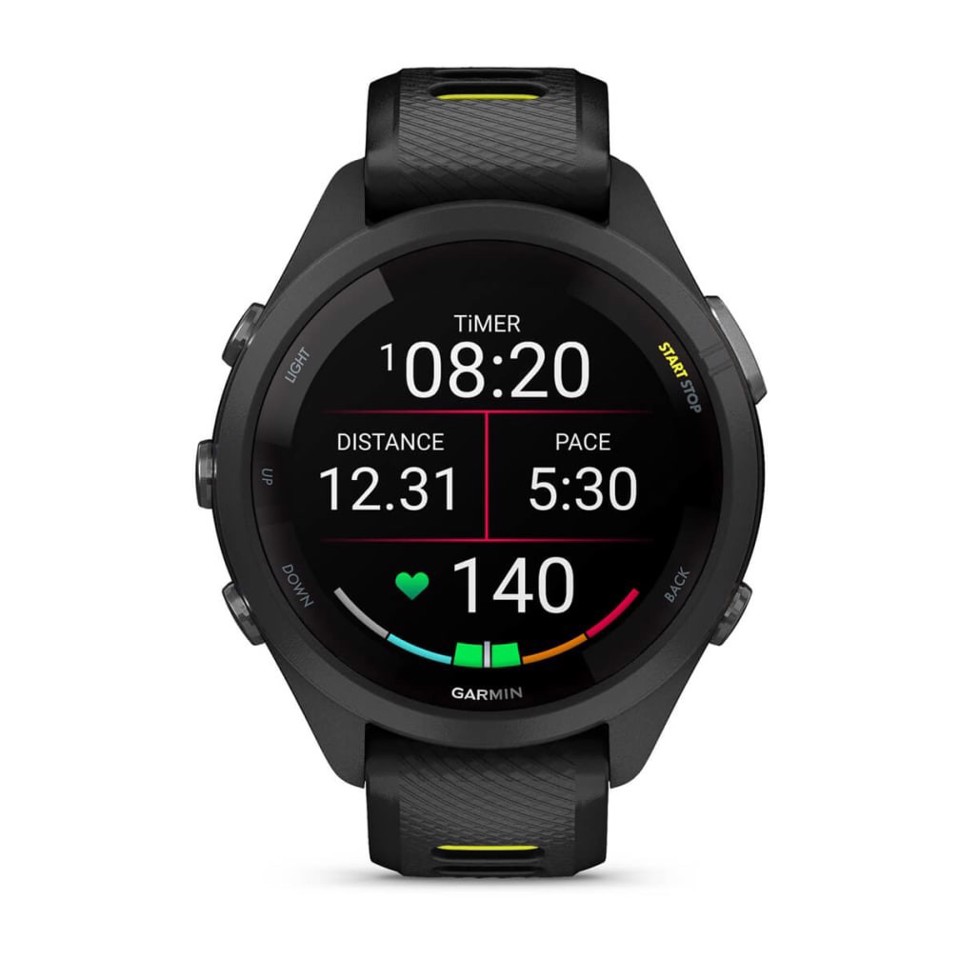 Garmin Forerunner 265S 2,79 cm (1.1") AMOLED 42 mm Digitale 360 x 360 Pixel Touch screen Nero, Grigio Wi-Fi GPS (satellitare)
