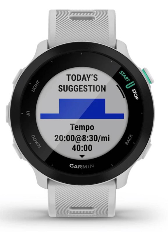 Garmin Forerunner 55 2,64 cm (1.04") MIP 42 mm Digitale 208 x 208 Pixel Bianco GPS (satellitare)