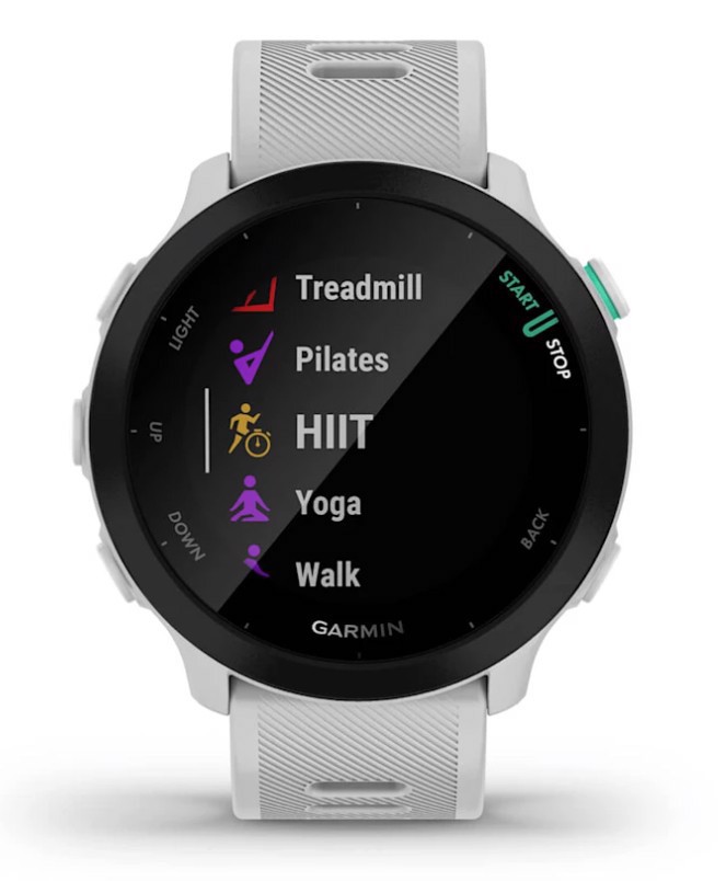 Garmin Forerunner 55 2,64 cm (1.04") MIP 42 mm Digitale 208 x 208 Pixel Bianco GPS (satellitare)