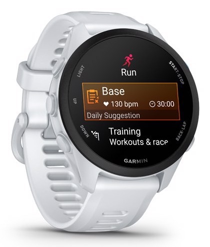 Garmin Forerunner 70 3,05 cm (1.2") AMOLED 30 mm Digitale 390 x 390 Pixel Touch screen Bianco GPS (satellitare)