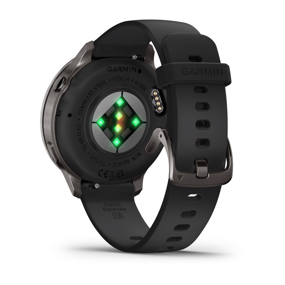 Garmin Venu 4 3,05 cm (1.2") AMOLED 41 mm Digitale 390 x 390 Pixel Touch screen Nero Wi-Fi GPS (satellitare)