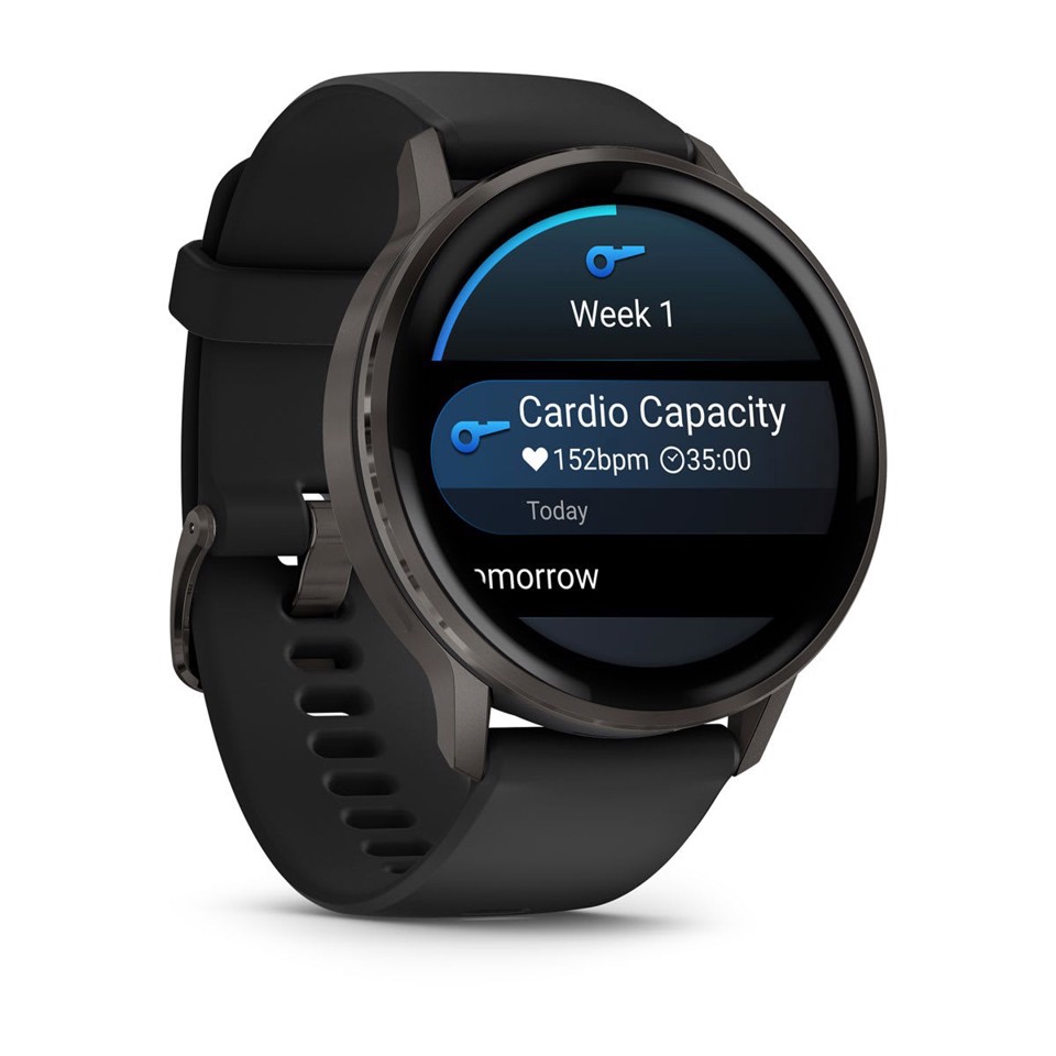 Garmin Venu 4 3,56 cm (1.4") AMOLED 45 mm Digitale 454 x 454 Pixel Touch screen Nero Wi-Fi GPS (satellitare)
