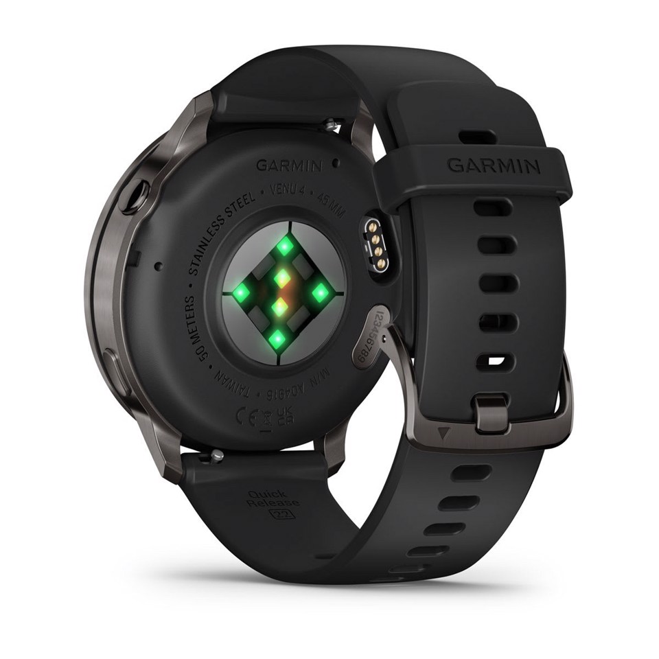 Garmin Venu 4 3,56 cm (1.4") AMOLED 45 mm Digitale 454 x 454 Pixel Touch screen Nero Wi-Fi GPS (satellitare)
