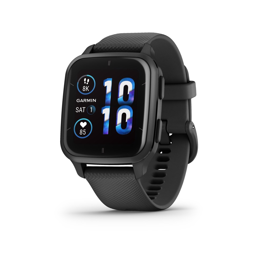 Garmin Venu Sq 2 - Music Edition, Smartwatch, Display 1,4" AMOLED, GPS, Cardio, SpO2, 25+ App Sport & Fitness, Pay, Musica, Spotify, Deezer, Amazon Music, Autonomia fino a 11 giorni (Slate & Black) - EX DEMO prodotto nuovo con imballo aperto
