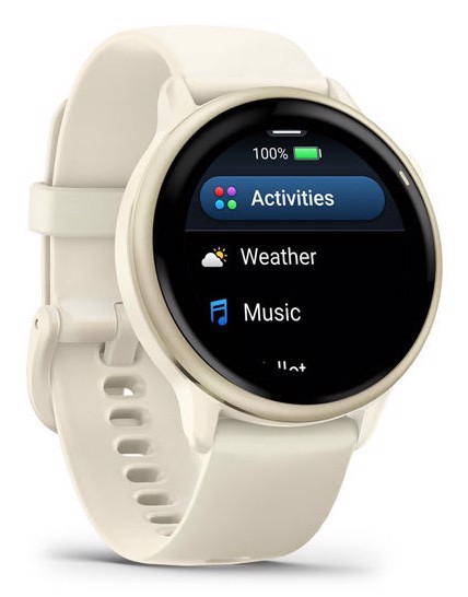 Garmin vívoactive 6 3,05 cm (1.2") AMOLED 42 mm Digitale 390 x 390 Pixel Touch screen Bianco Wi-Fi GPS (satellitare)