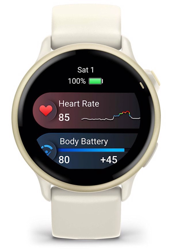 Garmin vívoactive 6 3,05 cm (1.2") AMOLED 42 mm Digitale 390 x 390 Pixel Touch screen Bianco Wi-Fi GPS (satellitare)