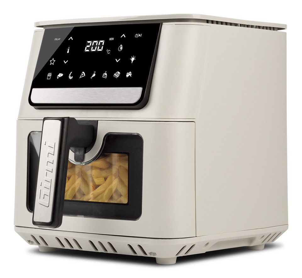 Girmi Friggitrice ad Aria 1700W 6,5 Litri con finestra Digitale e con Ricettario ECOFRIT CRISP INCANTO