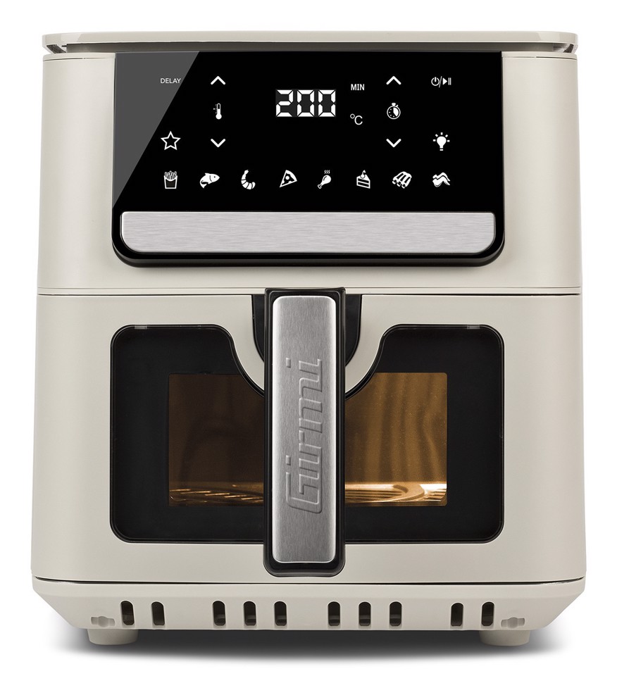 Girmi Friggitrice ad Aria 1700W 6,5 Litri con finestra Digitale e con Ricettario ECOFRIT CRISP INCANTO