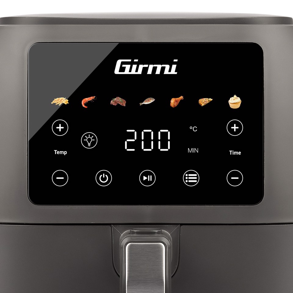 Girmi Friggitrice ad Aria 1700W 8 Litri digitale e con Ricettario ECOFRIT DEEP