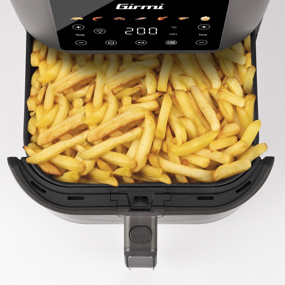 Girmi Friggitrice ad Aria 1700W 8 Litri digitale e con Ricettario ECOFRIT DEEP