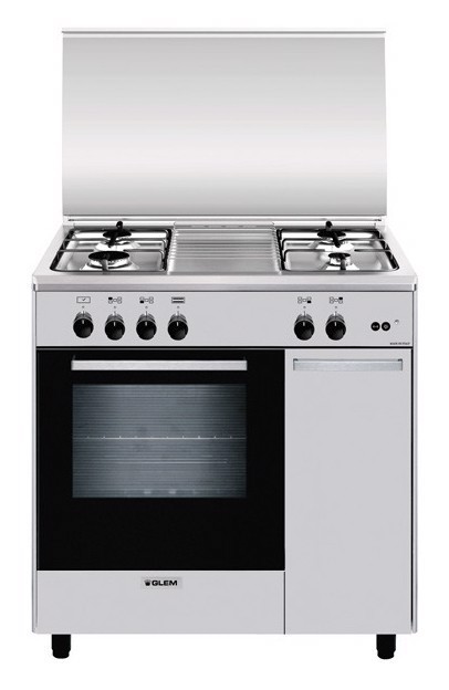 Glem Gas AS854GI cucina Elettrico/Gas Acciaio inox