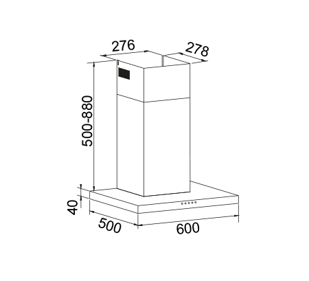Glem Gas GHB684IX cappa aspirante Cappa aspirante a parete Acciaio inossidabile 650 m³/h A