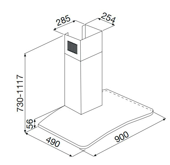 Glem Gas GHS973IX cappa aspirante Cappa aspirante a parete Acciaio inossidabile 679 m³/h A