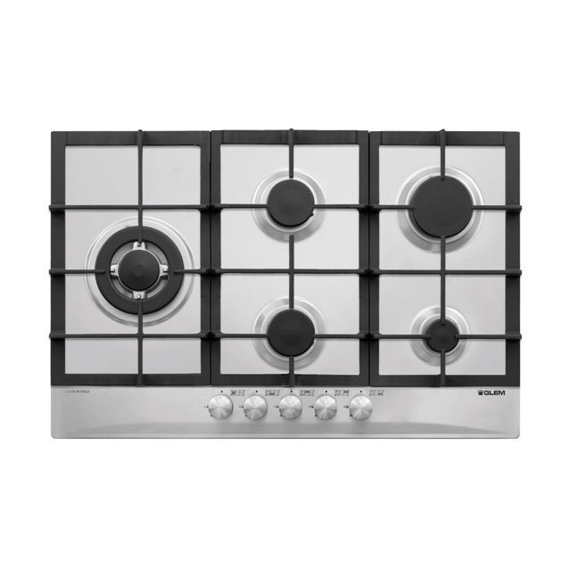 Glem Gas GT85THIX piano cottura Acciaio inox Da incasso 75 cm 5 Fornello(i)
