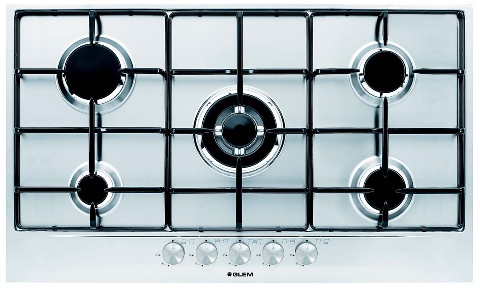 Glem Gas GT955IX piano cottura Acciaio inox Da incasso 90 cm 5 Fornello(i)