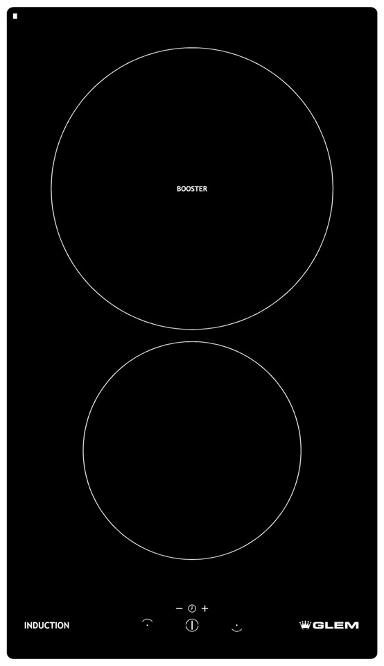Glem Gas GTI322 piano cottura Nero Da incasso A induzione 2 Fornello(i)
