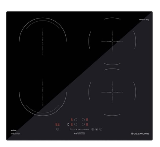 Glem Gas GTI641BSL piano cottura Nero Da incasso 60 cm Piano cottura a induzione 4 Fornello(i)