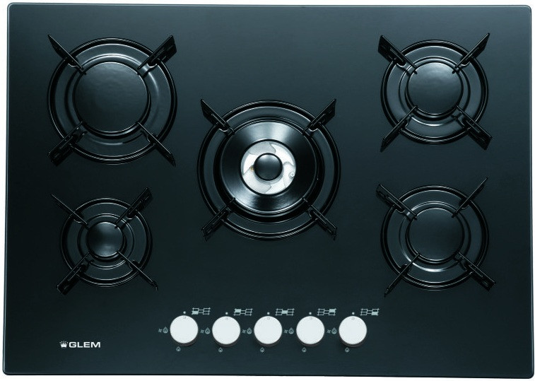Glem Gas GV755BK piano cottura Nero Da incasso 5 Fornello(i)