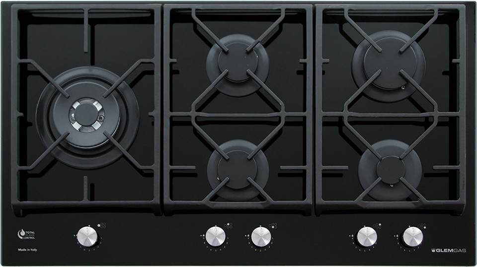 Glem Gas GV95TXBK piano cottura Nero Da incasso 90 cm 5 Fornello(i)