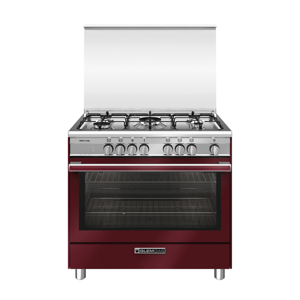 Glem Gas SB965MRV cucina Piano cottura Rosso, Acciaio inossidabile A+