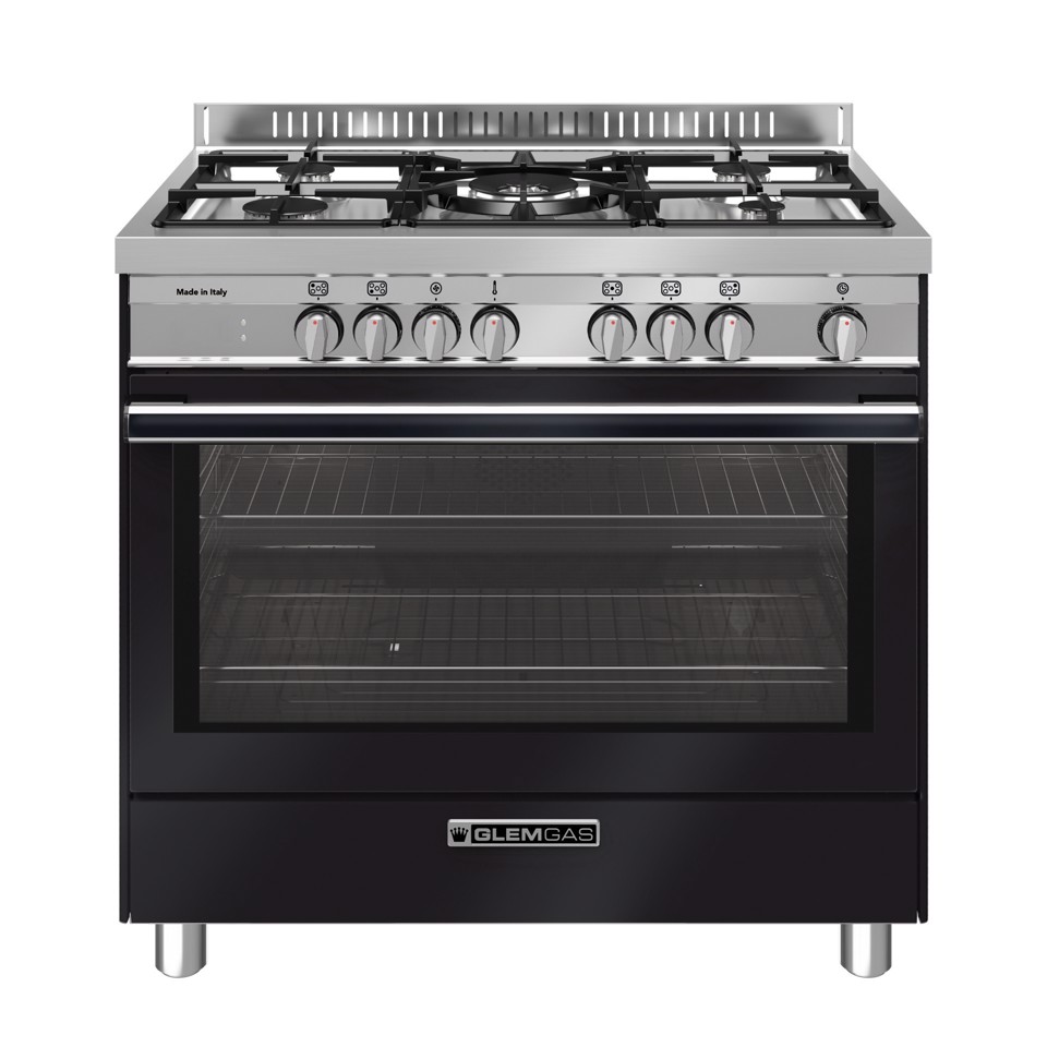 Glem Gas ST965MBK cucina Elettrico Nero, Antracite, Acciaio inox