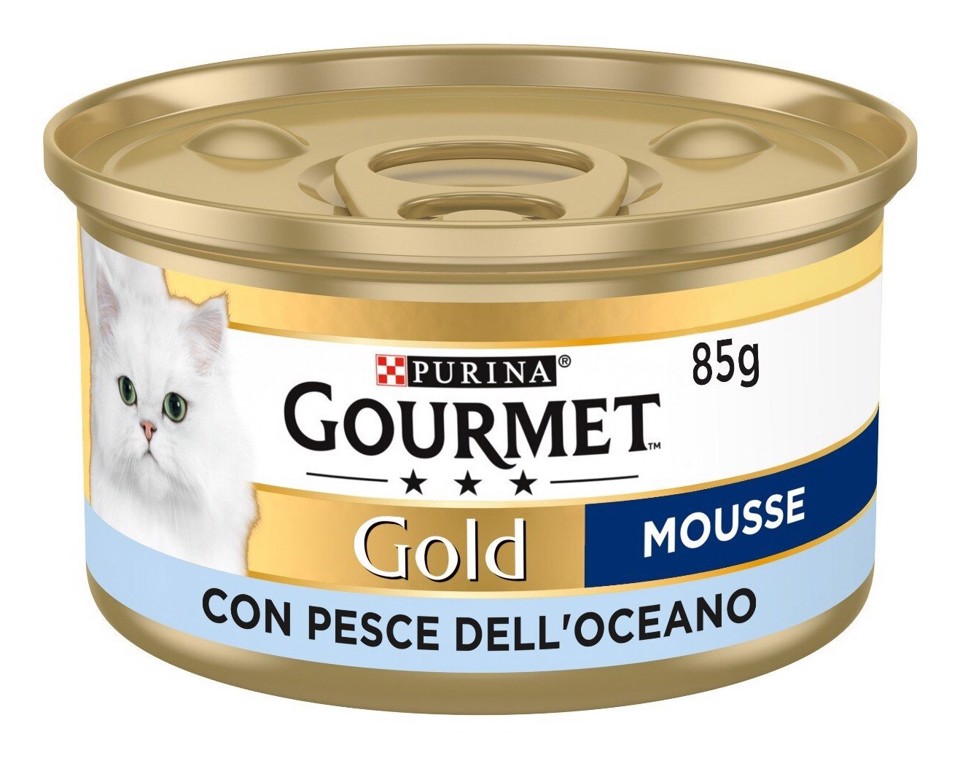 GOURMET 12132304 Gold Mousse per gatto Adulto con Pesce dell'Oceano 85 g