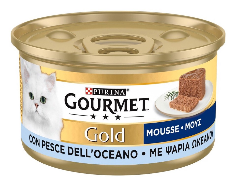 GOURMET 12132304 Gold Mousse per gatto Adulto con Pesce dell'Oceano 85 g