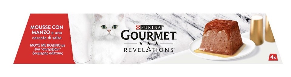 GOURMET 12455642 REVELATIONS per gatto Adulto Mousse con Manzo 4x57 g