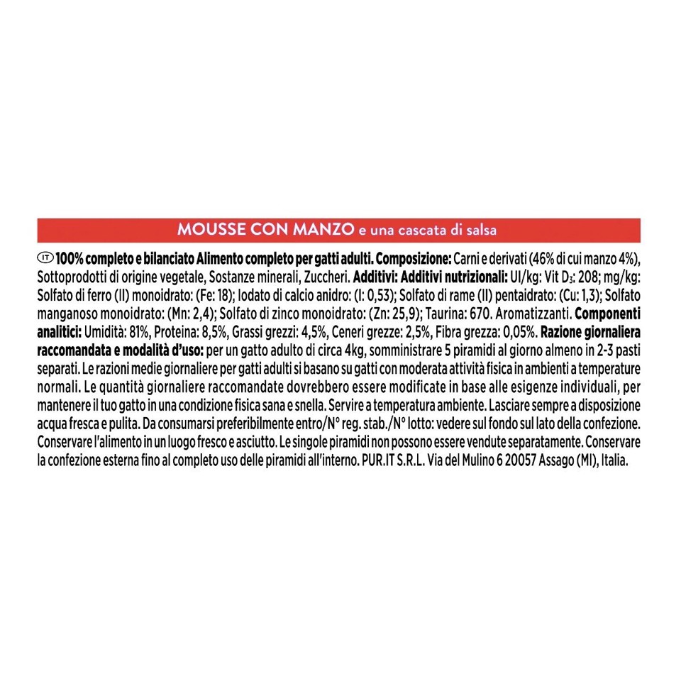 GOURMET 12455642 REVELATIONS per gatto Adulto Mousse con Manzo 4x57 g