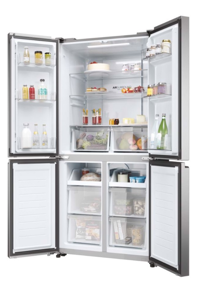 Haier Cube 83 Serie 3 Multidoor HCR3818ENMM ClasseE 467lt-Platino, Stainless steel