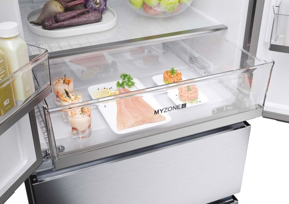 Haier FD 70 Serie 5 HFR5719EWMG frigorifero side-by-side Libera installazione 444 L E Argento