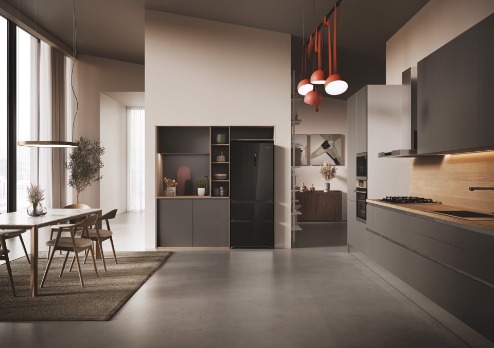 Haier FD 70 Series 3 HFR3718ENGB frigorifero side-by-side Libera installazione 402 L Nero