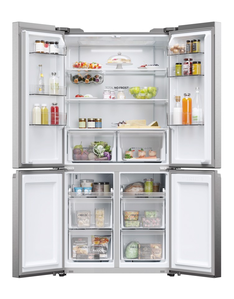 Haier HCR5919ENMP Libera installazione 528 L Platino, Acciaio inox