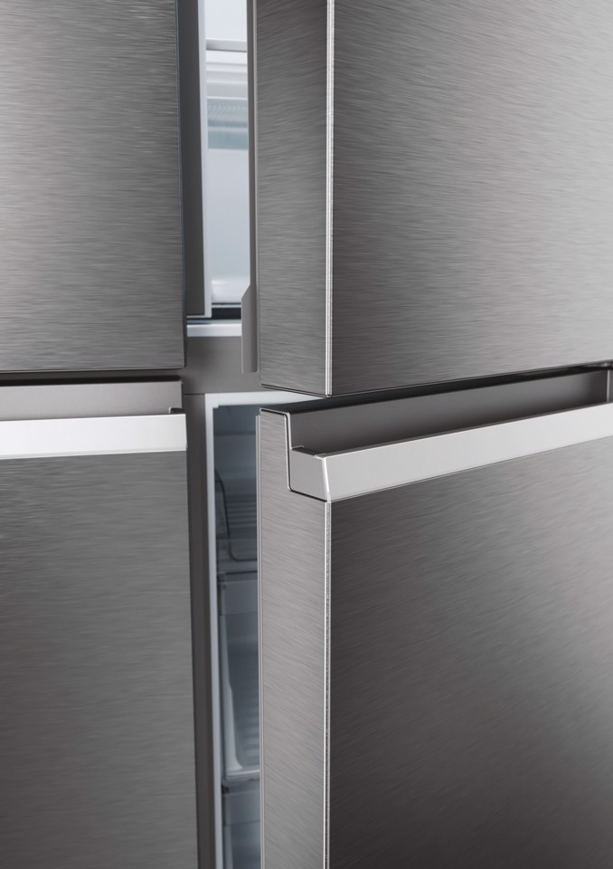 Haier HCR5919ENMP Libera installazione 528 L Platino, Acciaio inox