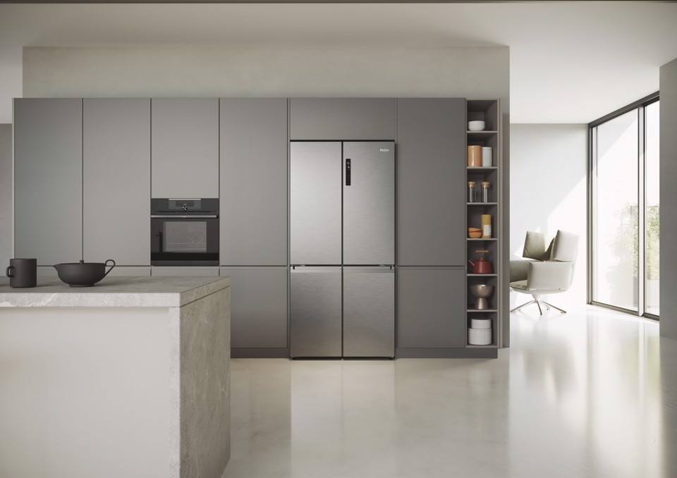 Haier HCR5919ENMP Libera installazione 528 L Platino, Acciaio inox