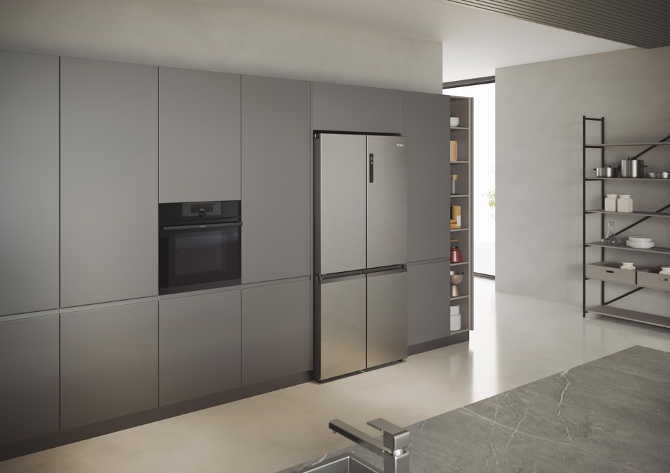 Haier HCR5919ENMP Libera installazione 528 L Platino, Acciaio inox