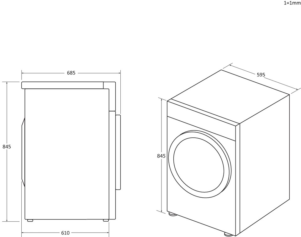 Haier HD100-C367LU1-S asciugatrice Libera installazione Caricamento frontale 10 kg Nero, Bianco
