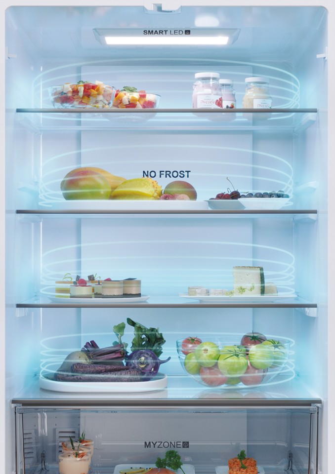 Haier HFR5719EWMG Libera installazione 444 L Argento