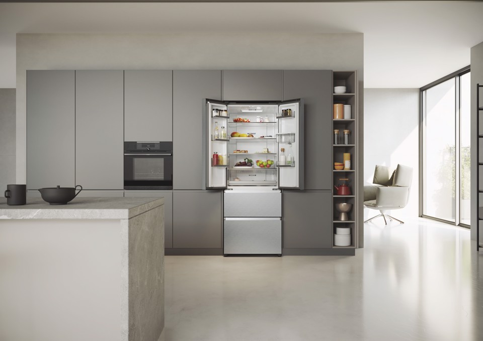 Haier HFR5719EWMG Libera installazione 444 L Argento