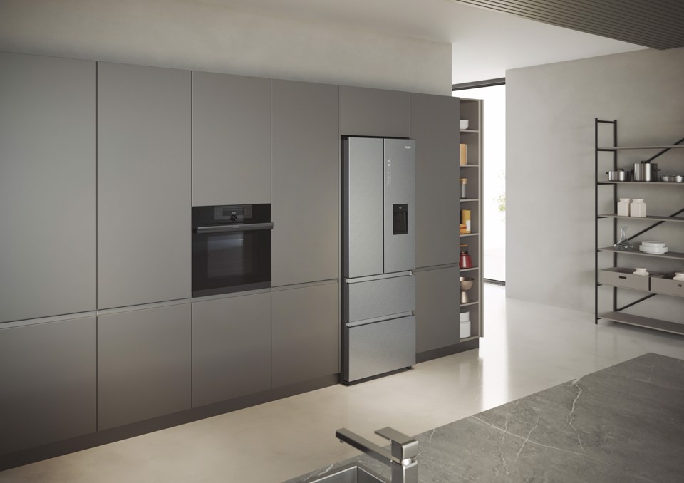 Haier HFR5719EWMG Libera installazione 444 L Argento