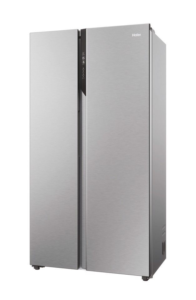 Haier SBS 90 Series 5 HSR5918DNMP Libera installazione 528 L Platino, Acciaio inox
