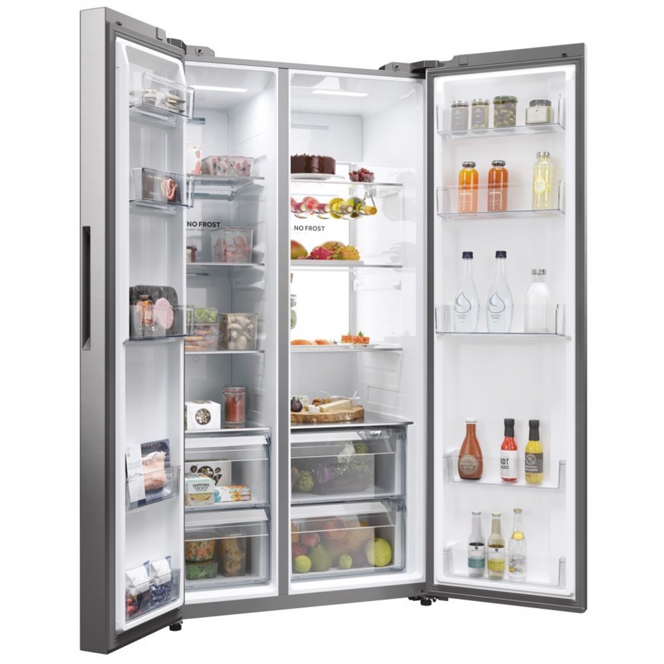 Haier HSW79F18ANMM frigorifero side-by-side Incasso/libero 611 L A Platino, Acciaio inox