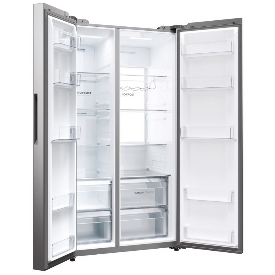 Haier HSW79F18ANMM frigorifero side-by-side Incasso/libero 611 L A Platino, Acciaio inox
