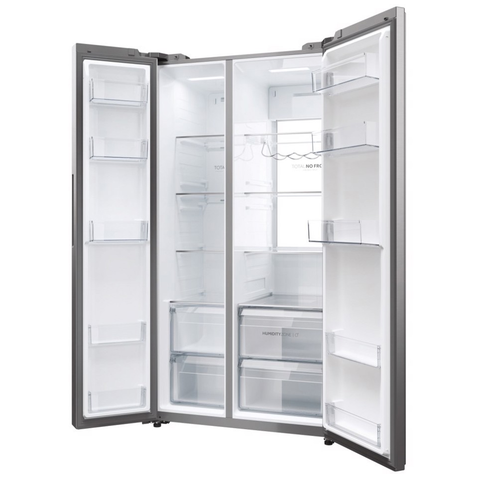 Haier HSW79F18ANMM frigorifero side-by-side Incasso/libero 611 L A Platino, Acciaio inox