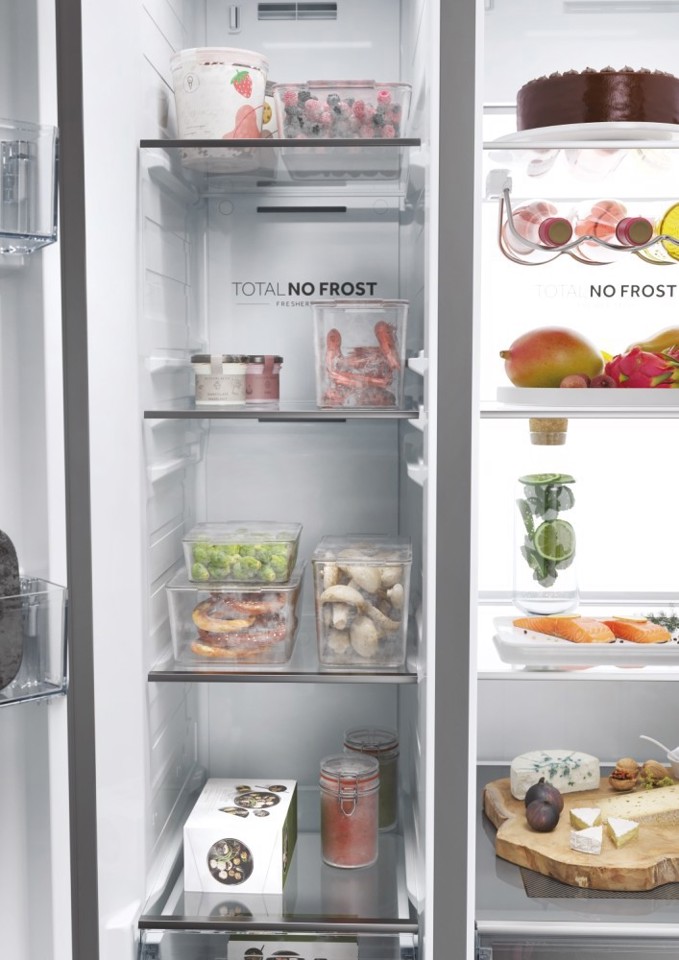 Haier HSW79F18ANMM frigorifero side-by-side Incasso/libero 611 L A Platino, Acciaio inox