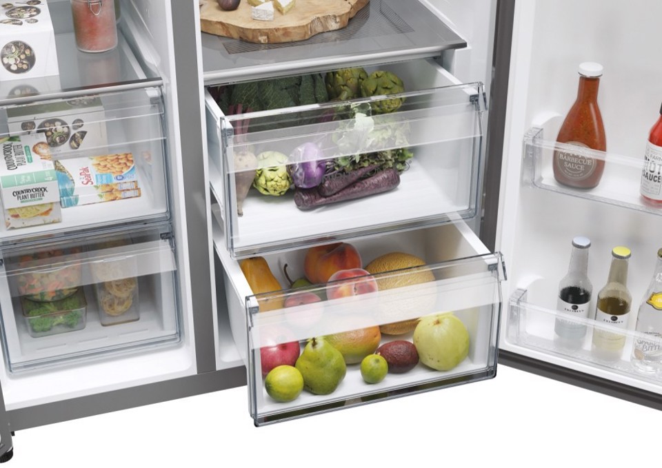 Haier HSW79F18ANMM frigorifero side-by-side Incasso/libero 611 L A Platino, Acciaio inox