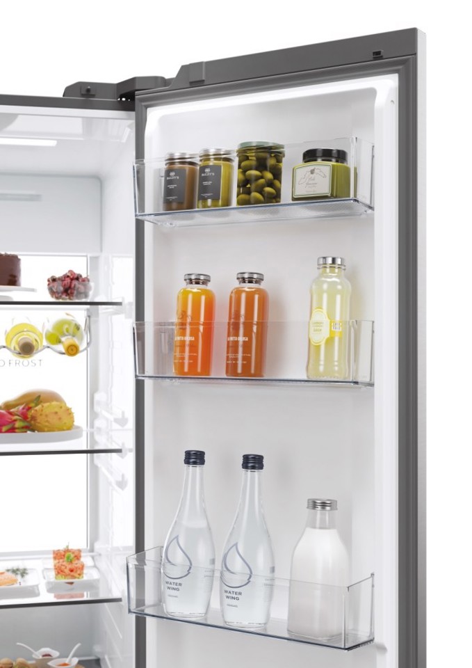 Haier HSW79F18ANMM frigorifero side-by-side Incasso/libero 611 L A Platino, Acciaio inox