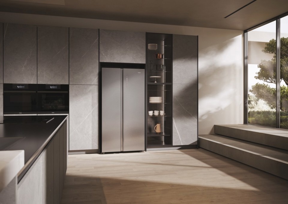 Haier HSW79F18ANMM frigorifero side-by-side Incasso/libero 611 L A Platino, Acciaio inox