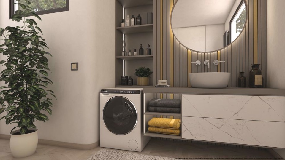 Haier HW50-BP12307-S lavatrice MiniDrum dimensioni ridotte Caricamento frontale 5 kg 1200 Giri/min A Bianco